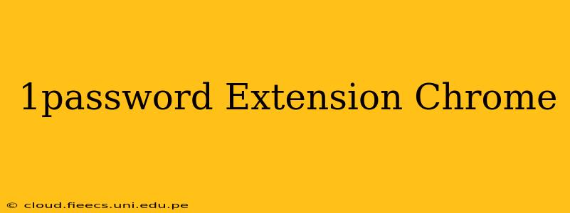 1password Extension Chrome
