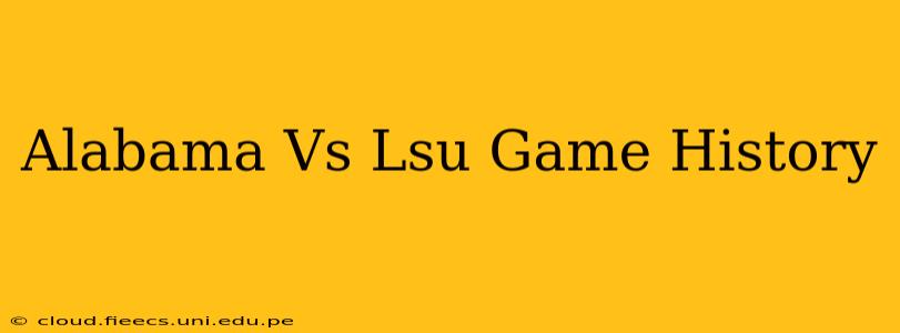 Alabama Vs Lsu Game History