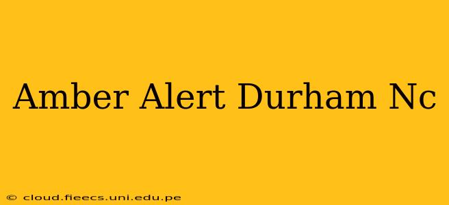 Amber Alert Durham Nc