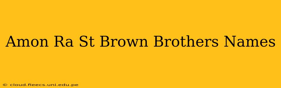 Amon Ra St Brown Brothers Names