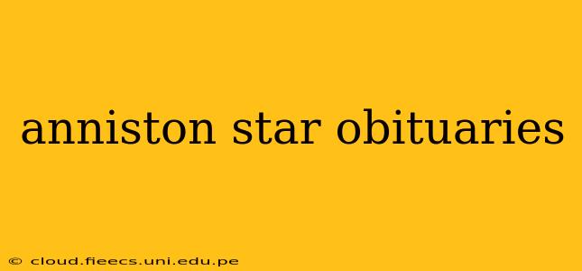anniston star obituaries
