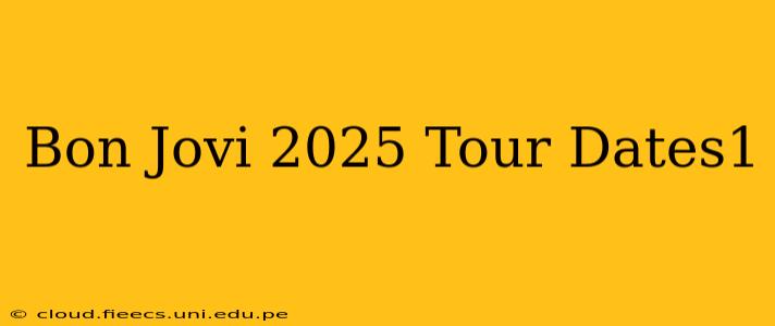 Bon Jovi 2025 Tour Dates1