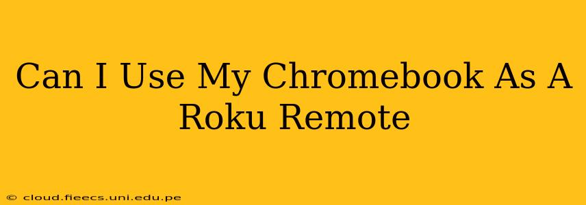 Can I Use My Chromebook As A Roku Remote