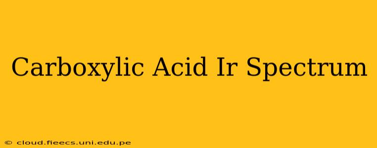 Carboxylic Acid Ir Spectrum