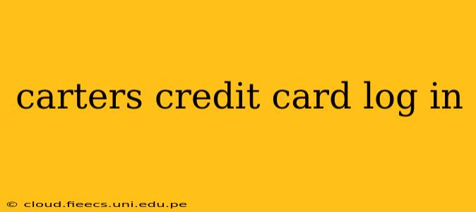 carters credit card log in
