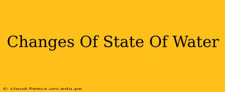 Changes Of State Of Water