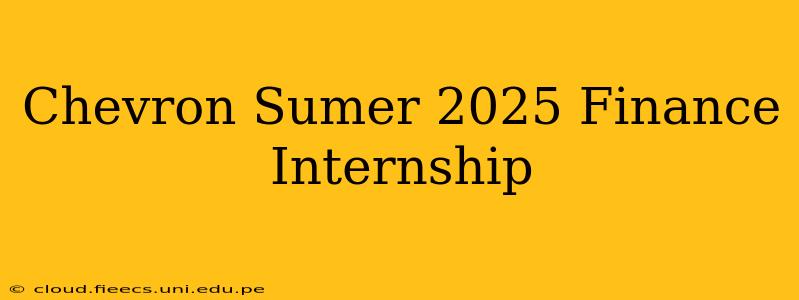 Chevron Sumer 2025 Finance Internship