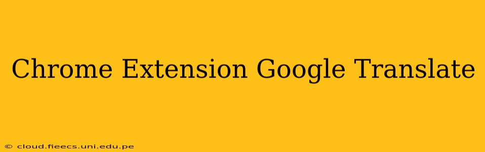 Chrome Extension Google Translate