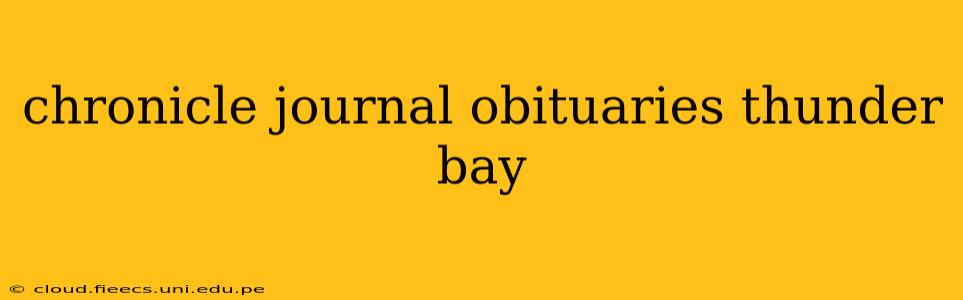 chronicle journal obituaries thunder bay
