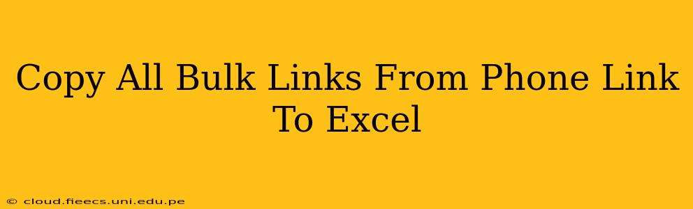 Copy All Bulk Links From Phone Link To Excel