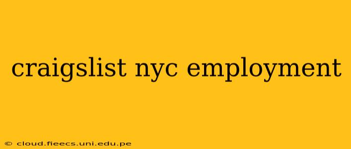 craigslist nyc employment