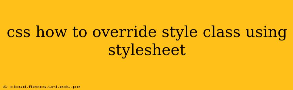 css how to override style class using stylesheet