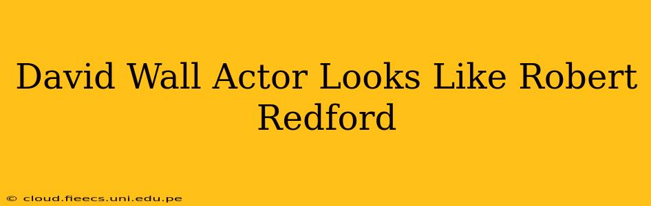 David Wall Actor Looks Like Robert Redford