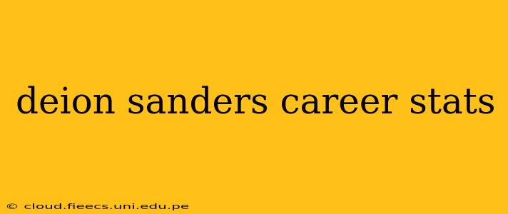 deion sanders career stats