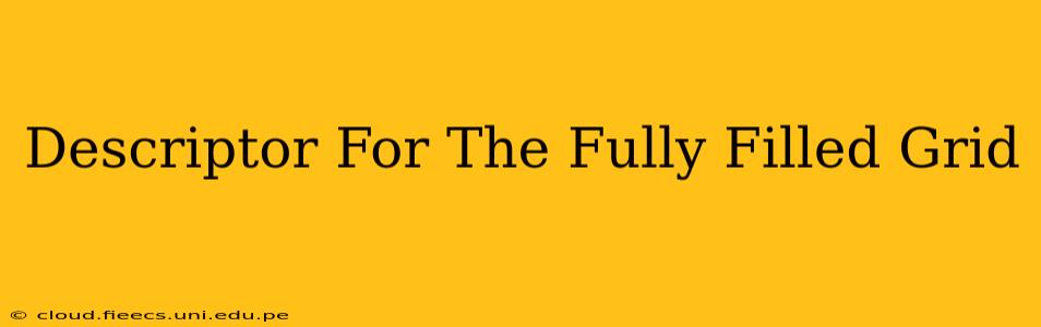 Descriptor For The Fully Filled Grid