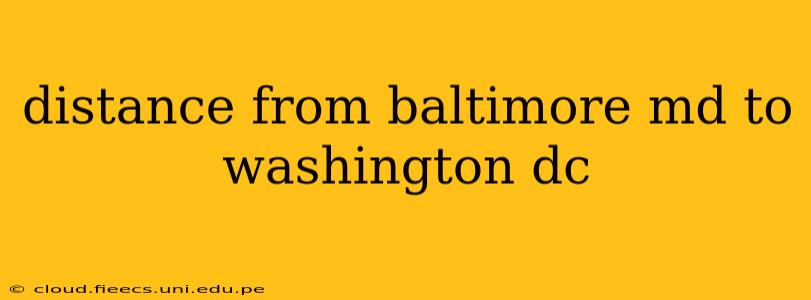 distance from baltimore md to washington dc