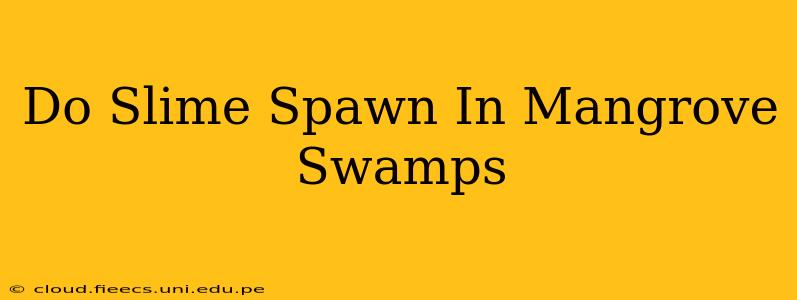 Do Slime Spawn In Mangrove Swamps