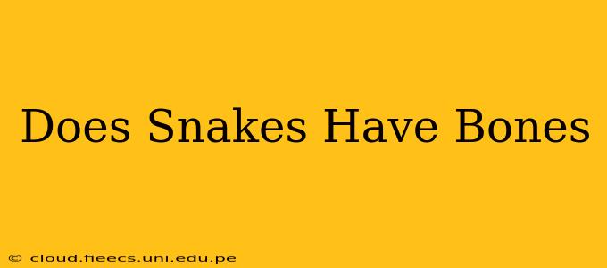Does Snakes Have Bones