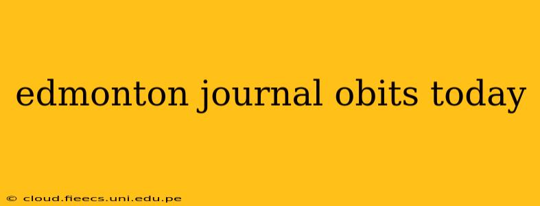 edmonton journal obits today