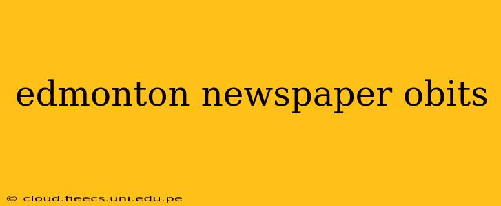 edmonton newspaper obits