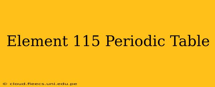 Element 115 Periodic Table