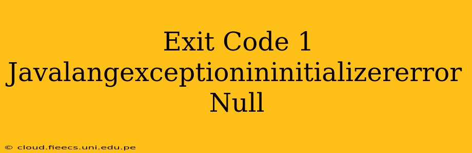 Exit Code 1 Javalangexceptionininitializererror Null