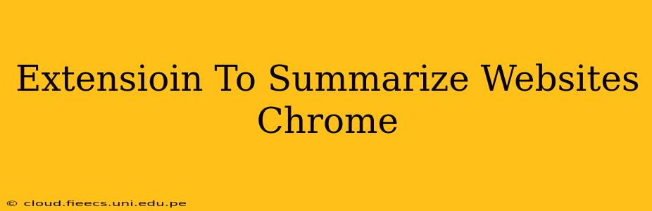 Extensioin To Summarize Websites Chrome