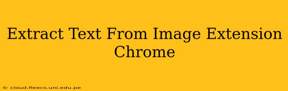Extract Text From Image Extension Chrome