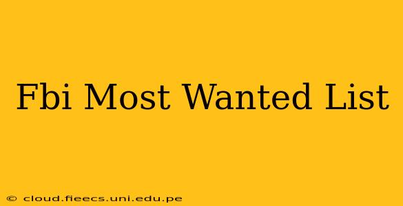 Fbi Most Wanted List
