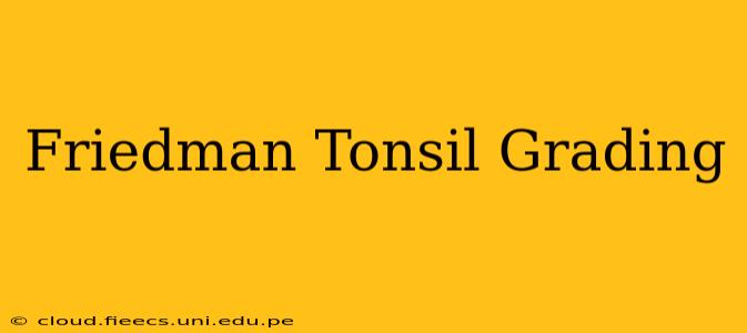 Friedman Tonsil Grading