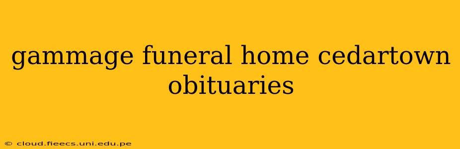 gammage funeral home cedartown obituaries