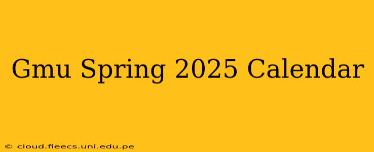 Gmu Spring 2025 Calendar
