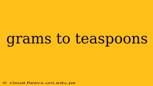grams to teaspoons