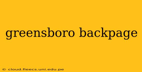 greensboro backpage