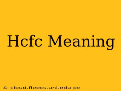 Hcfc Meaning