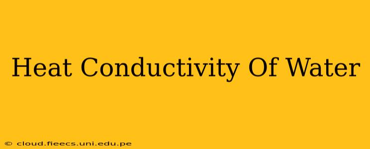 Heat Conductivity Of Water