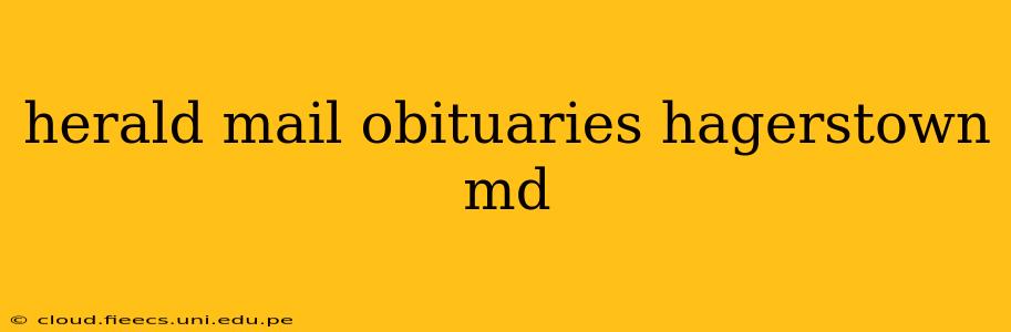 herald mail obituaries hagerstown md