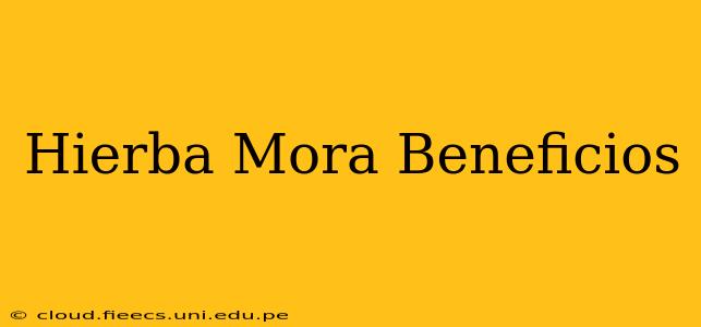Hierba Mora Beneficios