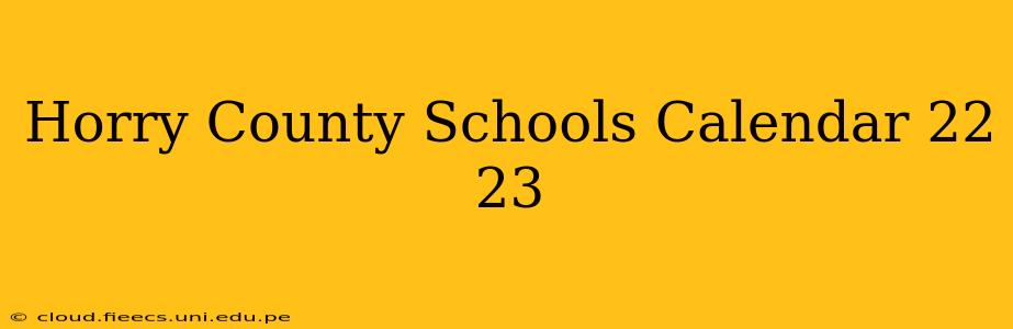 Horry County Schools Calendar 22 23
