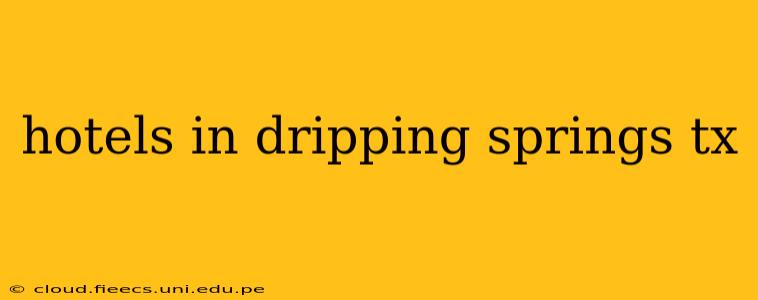 hotels in dripping springs tx