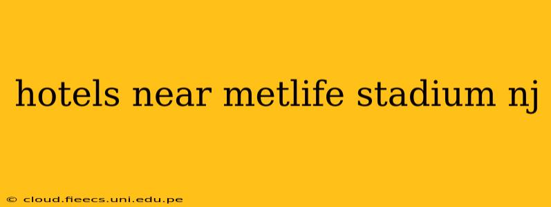hotels near metlife stadium nj
