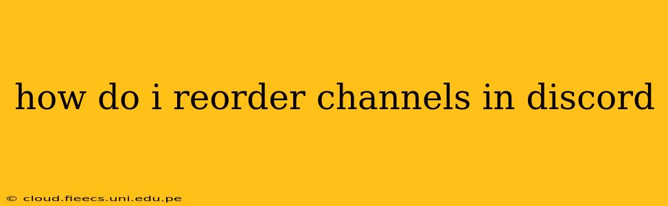 how do i reorder channels in discord