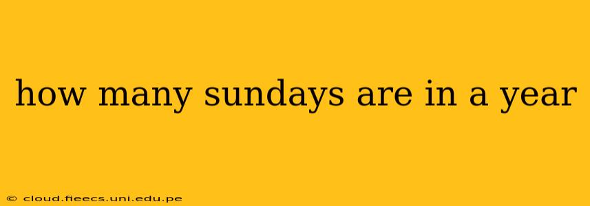how many sundays are in a year