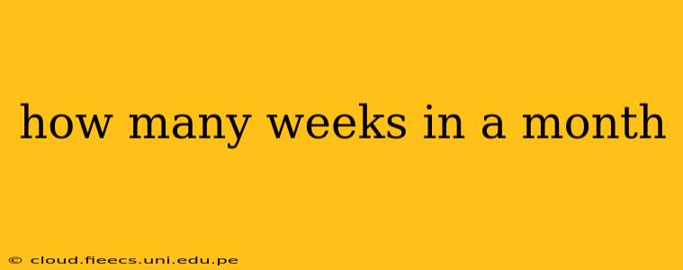 how many weeks in a month