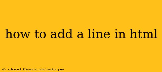 how to add a line in html