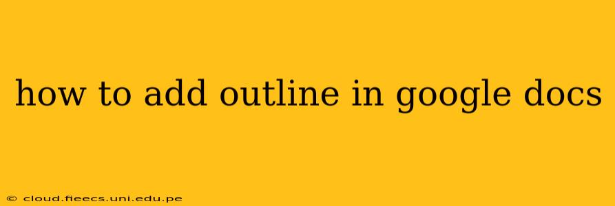 how to add outline in google docs