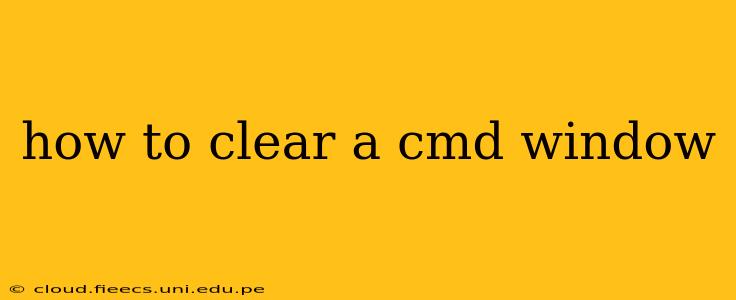 how to clear a cmd window