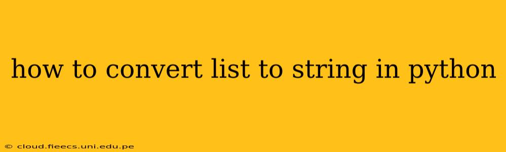 how to convert list to string in python
