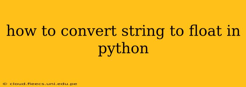 how to convert string to float in python