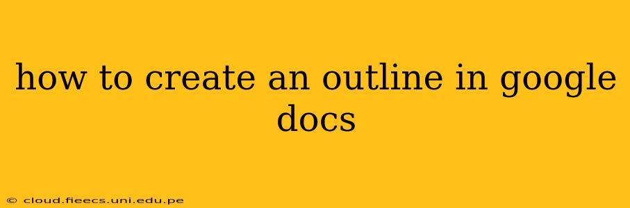 how to create an outline in google docs